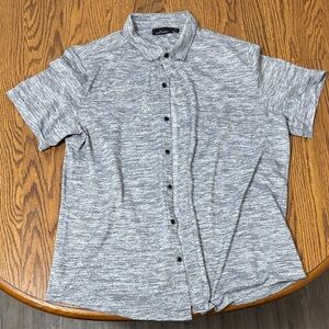 Marc Anthony Black and Gray Casual Button-Down Shirt